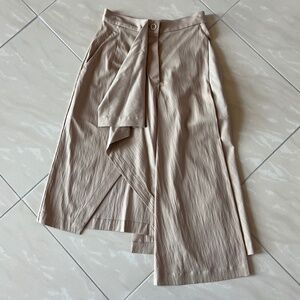 #2177 DAWEI Asymmetric Camel Ruffle Skirt sz 36